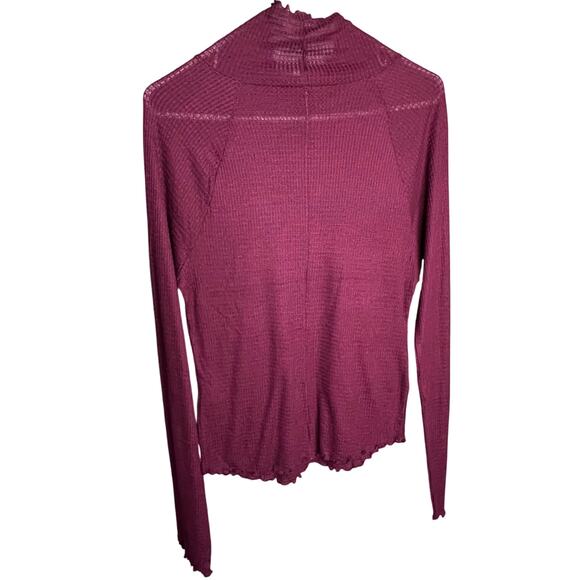 Intimately Free People Make It Easy Mock Neck Long Sleeve Thin Thermal NWOT - Picture 3 of 10